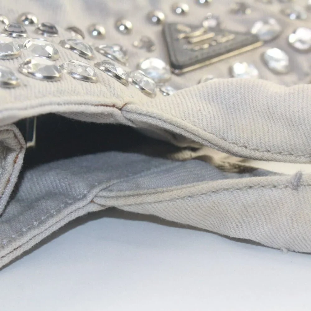 Prada Grey Jeweled Crystal 2way Tote 2PR1129K